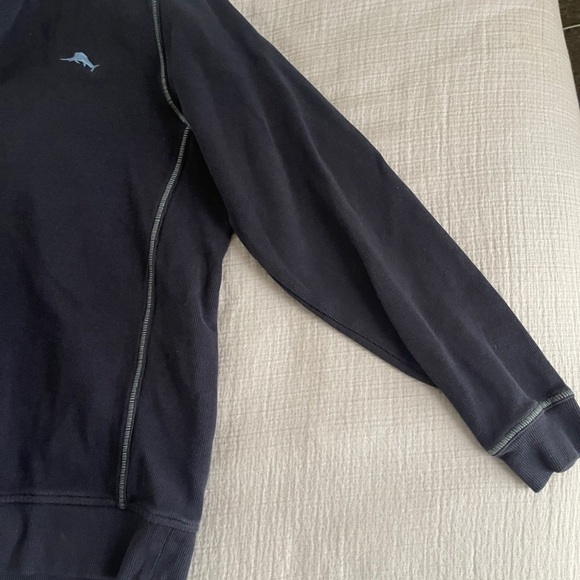Tommy Bahama Mens Relax Fleece Half Zip Pullover navy Sweater Size L - Picture 4 of 8